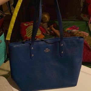 Authentic Coach Blue Purse Tote Medium